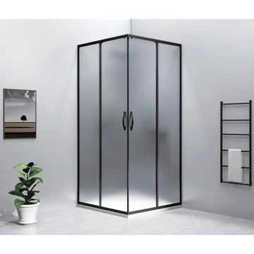 GELCO SIGMA SIMPLY BLACK szögletes zuhanykabin, 900x900mm, sarokbelépős,  Brick üveg