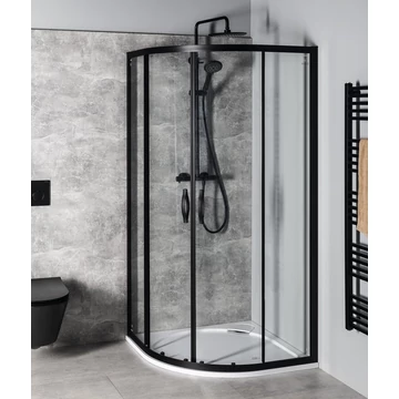 GELCO SIGMA SIMPLY íves zuhanykabin, 800x800mm, R550, transzparent üveg, matt fekete
