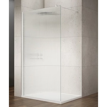 VARIO WHITE Fix zuhanyfal, fali profillal, merőleges merevítő nélkül, nordic üveg, 1100mm