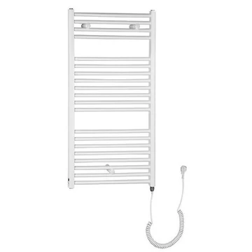 AQUALINE DIRECT-E elektromos fürdőszobai radiátor fűtőpatronnal, egyenes, 450x960mm, 300W, fehér