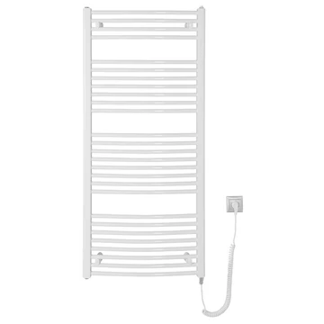 AQUALINE ORBIT-E elektromos fürdőszobai radiátor fűtőpatronnal, íves, 600x1320mm, 600W, fehér