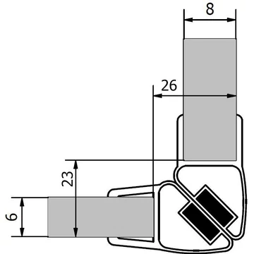 POLYSAN Mágneses szilikonprofil szett, 2000 mm 8 ill. 6 mm-es üveghez (ajtó/fix)