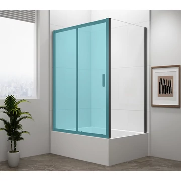POLYSAN DEEP BLACK oldalfal, 1650x900mm, matt fekete profil/transzparent üveg