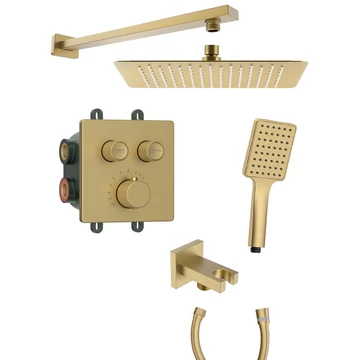 SMART SELECT falbasüllyesztett termosztatikus zuhanyszett, 2-irányú, gold matt