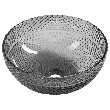 MARAC gravírozott üvegmosdó, átm:39,5cm, fekete