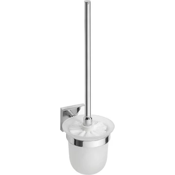 BEMETA BETA Fali WC kefetartó, üveg, fehér kefe, 95x360x140mm, króm (132113012)