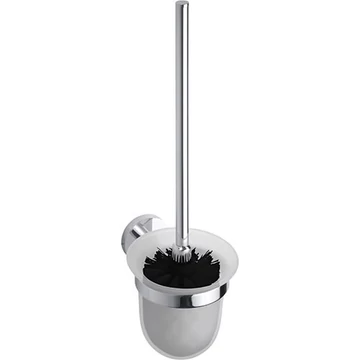 BEMETA OMEGA Fali WC kefetartó, üveg, fekete kefe, 95x370x140mm, króm (104113017)