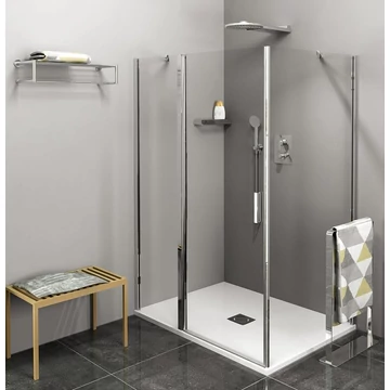 POLYSAN ZOOM LINE zuhanyajtó és oldalfal, 1400x700mm, transzparent, króm