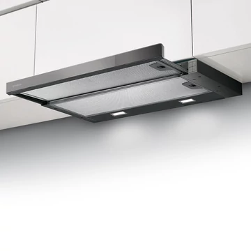 FABER Flexa NG Glass Lux BK A60 kihúzható páraelszívó, fekete üveg, 60 cm