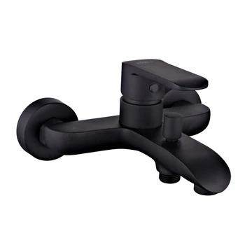 INVENA SIROS BLACK kádcsaptelep, fali, zuhanyszett nélkül, fekete, waterplating bevonat