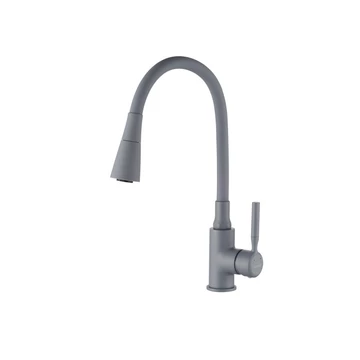 INVENA HULA PLUS konyhai csaptelep, álló, flexibilis kifolyócsővel, 2 funkciós zuhanyfej, szürke