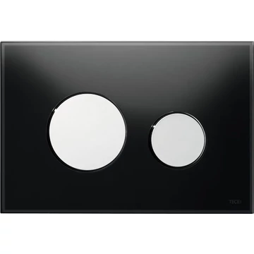 TECE Loop WC nyomólap, kétmennyiséges öblítéshez, fekete/króm