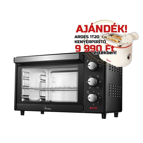 ARDES 6226B 25 literes légkeveréses elektromos mini sütő ajándék ARDES 1T20 kenyérpirítóval