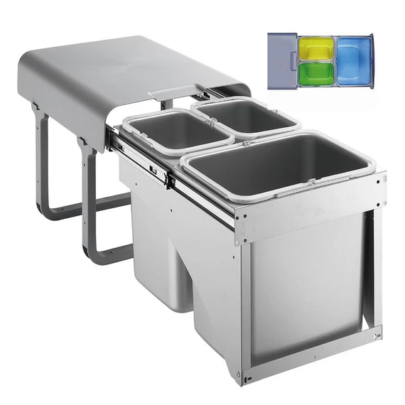 EKOTECH - Beépíthető hulladékgyűjtő EKKO FRONT 40 - 1x16 liter+2x8 liter