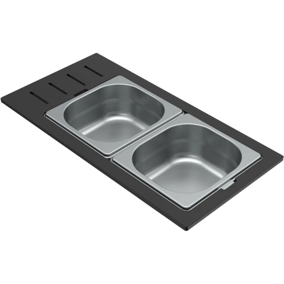 ELLECI- Tároló edény háromrészes gourmet 433 inox HPL kerettel