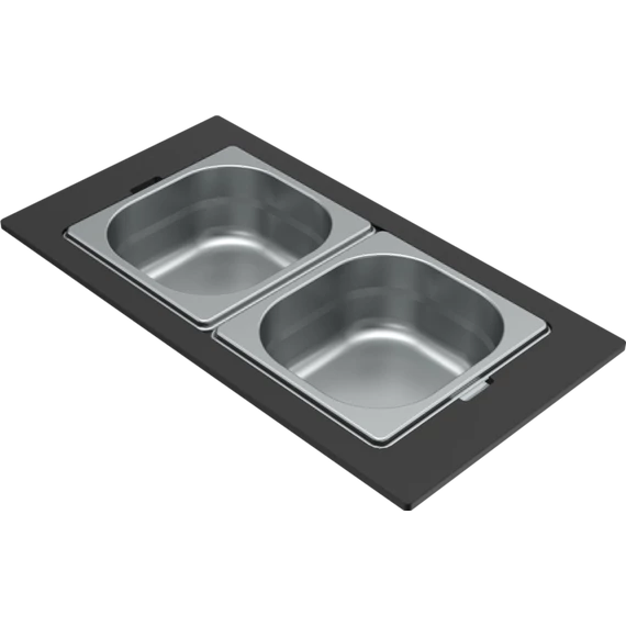 ELLECI- Tároló edény kétrészes gourmet 410 inox HPL kerettel