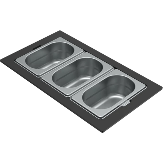 ELLECI- Tároló edény háromrészes gourmet 378 inox HPL kerettel