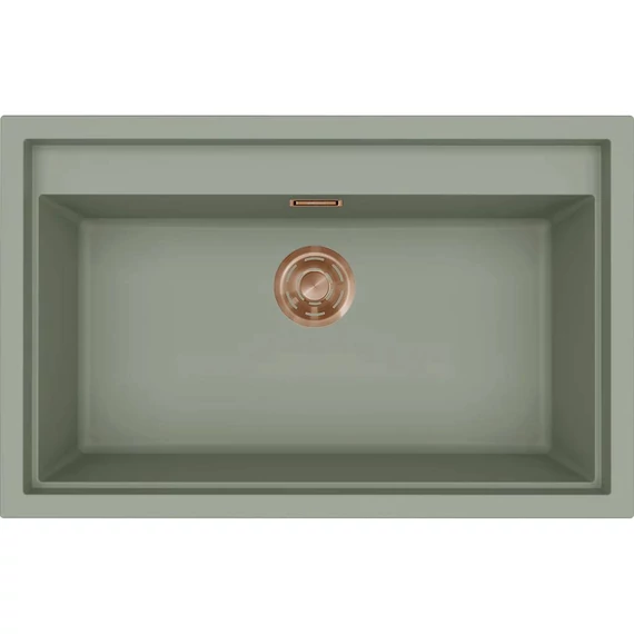 ELLECI- Mosogatótálca Sintesi 130 Keratek K82 Sage Green bronz tartozékokkal