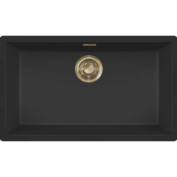 ELLECI- Mosogatótálca Zen 130 Keratek K86 Black arany tartozékokkal