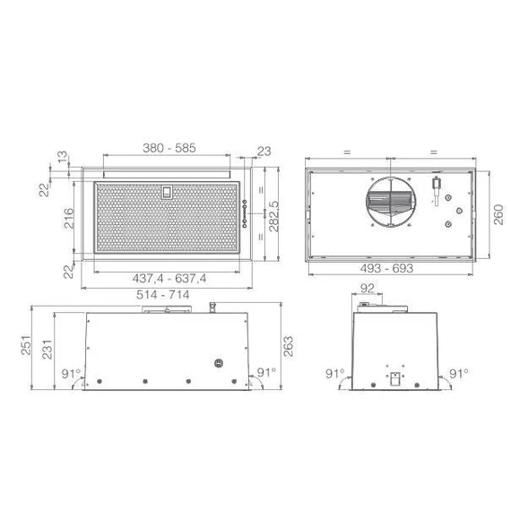 Elica -Páraelszívó FOLD BL MAT/A/72