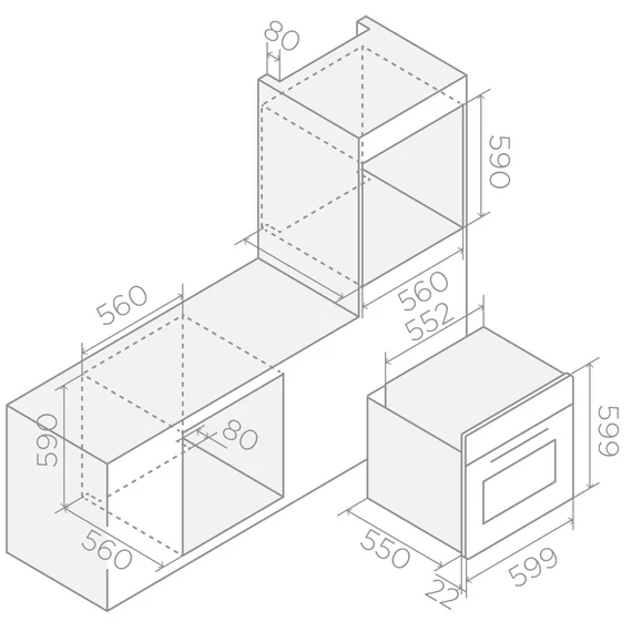 ELICA - Beépíthető sütő VIRTUS MULTI 60 TFT BL