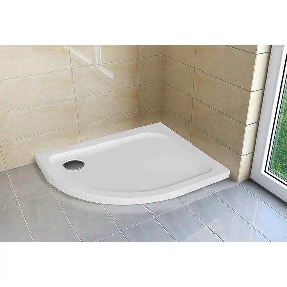 H2O Nero E Slim íves aszimmetrikus lapos zuhanytálca 100x80 balos