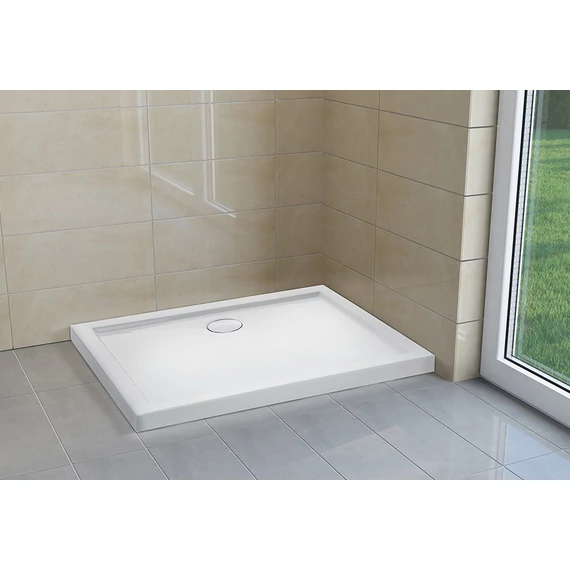 H2O Nero D Slim szögletes aszimmetrikus lapos zuhanytálca 100x80