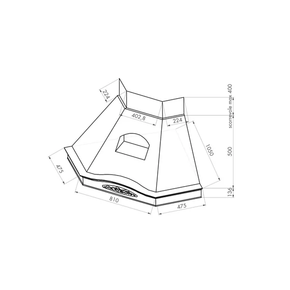 KDESIGN - Páraelszívó GLENDA sarok natúr T500
