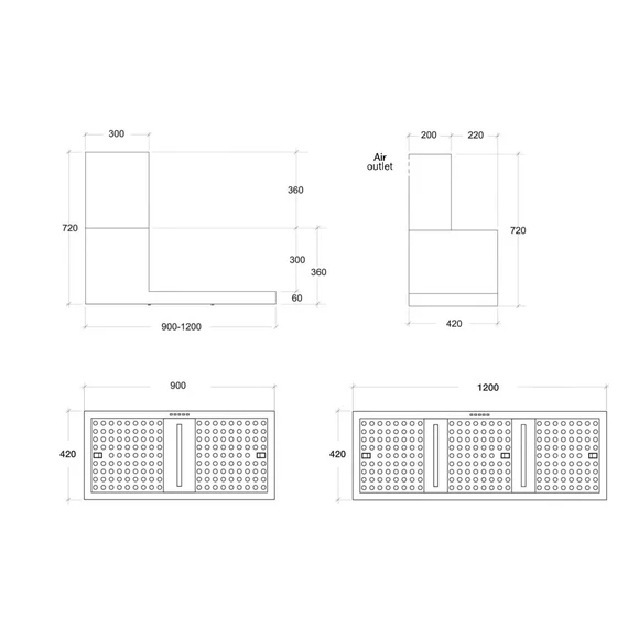KDESIGN - Páraelszívó K105-120 T600 fekete