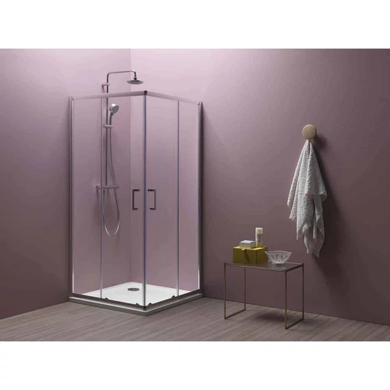 KOLPA SAN ECO QUAT TKK 80x80 szögletes, tolóajtós zuhanykabin, Ezüst