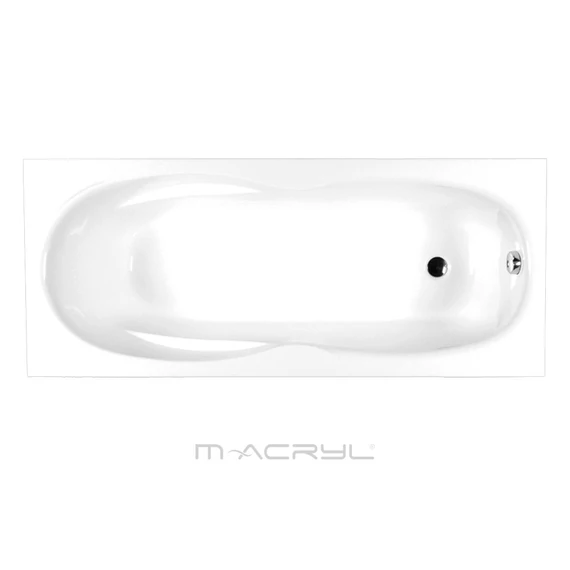 M-ACRYL Klara egyenes akril kád 180x80 + Ajándék kádláb és peremrögzítő