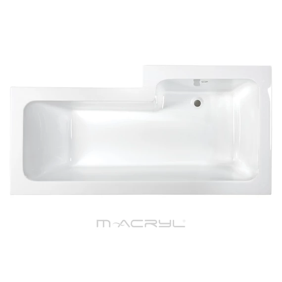 M-ACRYL Linea aszimmetrikus akril kád 160x70/85 balos + Ajándék kádláb és peremrögzítő