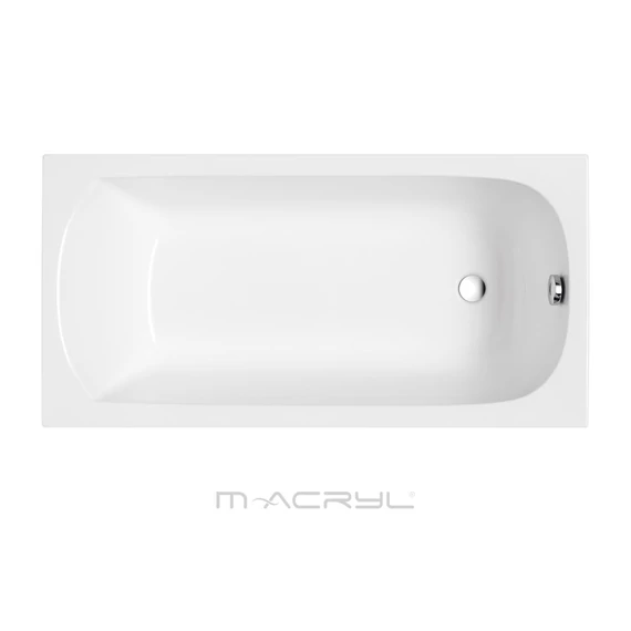 M-ACRYL Mira egyenes akril kád 120x70 + Ajándék kádláb és peremrögzítő