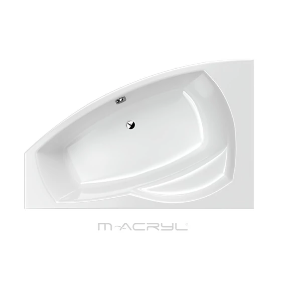 M-ACRYL Claudia aszimmetrikus akril kád 160x105 balos + Ajándék kádláb és peremrögzítő
