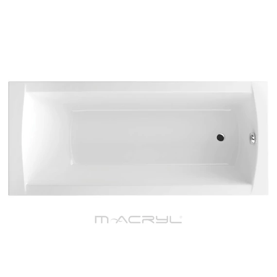 M-ACRYL Viva egyenes akril kád 170x75 + Ajándék kádláb, peremrögzítő és automata le- és túlfolyó szifonnal