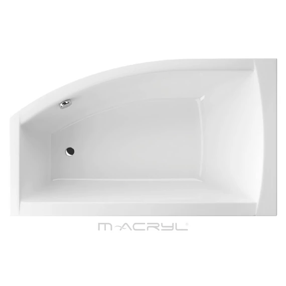M-ACRYL Minima aszimmetrikus akril kád 160x95 balos + Ajándék kádláb és peremrögzítő