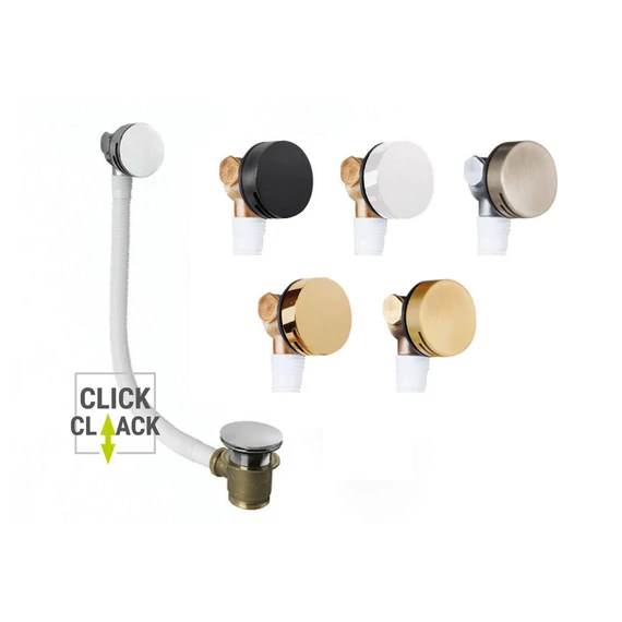 M-ACRYL Vízfeltöltős, Click-Clack le- és túlfolyó kerek - matt fehér