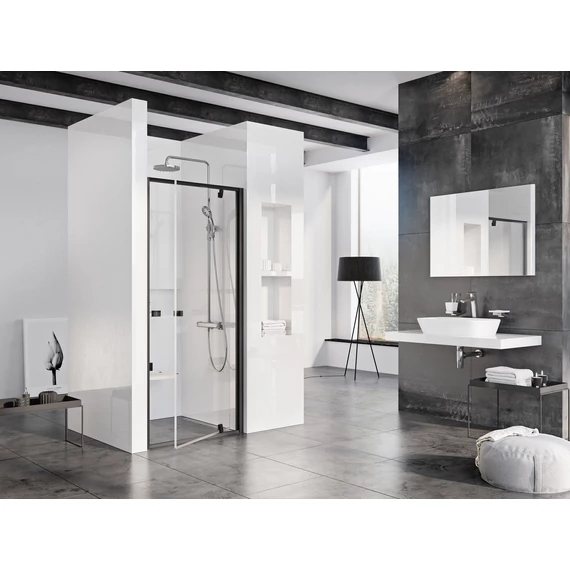RAVAK Pivot PDOP1-90 zuhanyajtó fekete+transparent