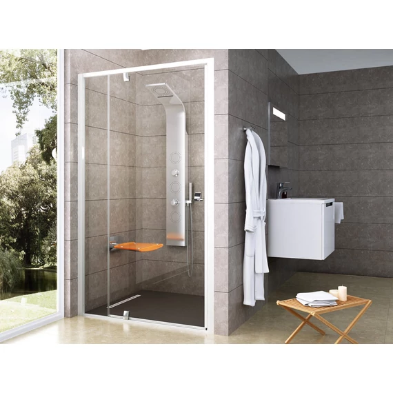 RAVAK Pivot PDOP2-100 zuhanyajtó fehér/króm+transparent