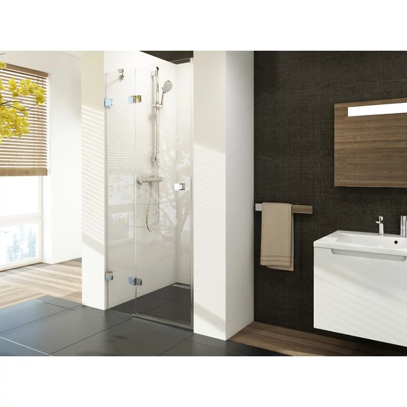 RAVAK Brilliant BSD2-80 A-bal zuhanyajtó króm+transparent, (790-805)