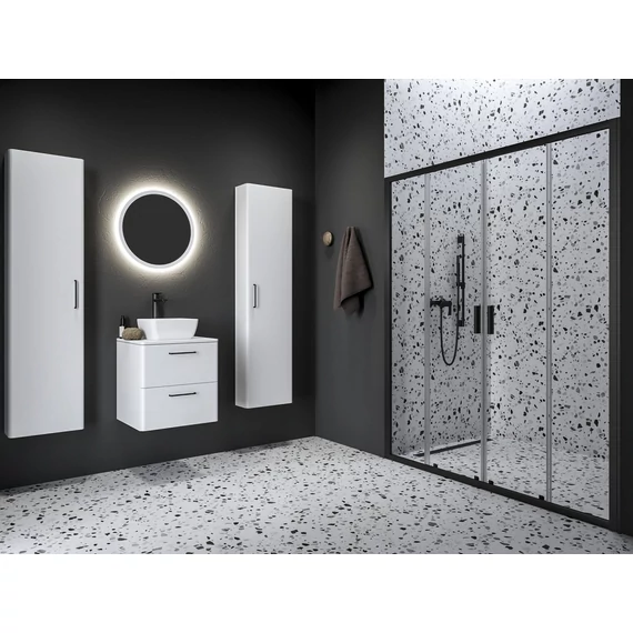 RAVAK Blix II NBLDP4 190 zuhanyajtó fekete+transparent