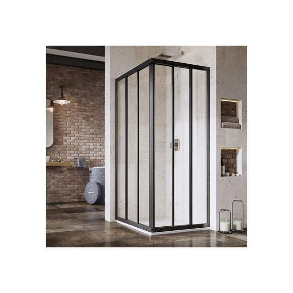 RAVAK Supernova ASRV3-90 zuhanykabin-198 fekete+transparent