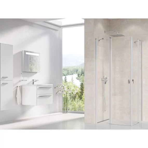 RAVAK Chrome CRV2-90 zuhanykabin (szatén+transparent)