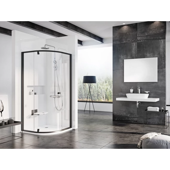 RAVAK Pivot PSKK3 80x80 zuhanykabin fekete+transparent