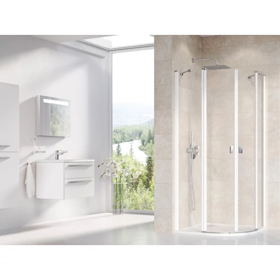 RAVAK Chrome CSKK4-90 zuhanykabin fehér+transparent
