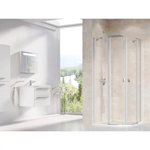 RAVAK Chrome CSKK4-90 zuhanykabin szatén+transparent