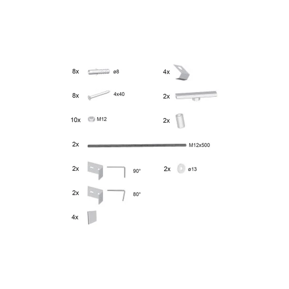 RAVAK 10°, BeHappy II, Chrome panelkit