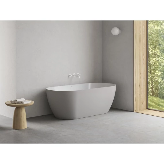 RAVAK Freedom O Tec 170x77 akrilkád, Smoke Grey/fehér szabadonálló, fehér lefolyóval