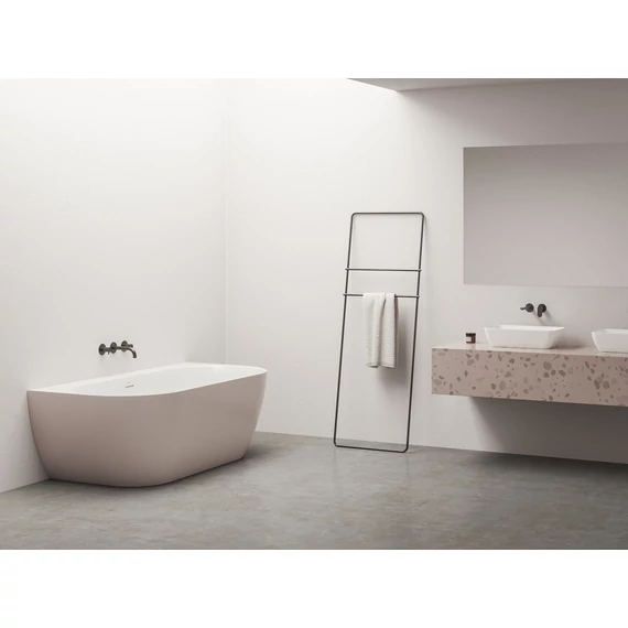 RAVAK Freedom Wall Tec 170x87, akrilkád, Alabaster Pink/fehér, fehér lefolyó