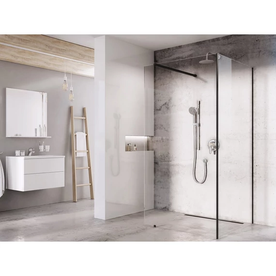 RAVAK Walk-In Corner Szett 120x80, zuhanykabin fekete+transparent